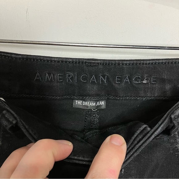 Curvy hi-rise Jeggings crop black button fly distressed size 0 - Picture 4 of 10